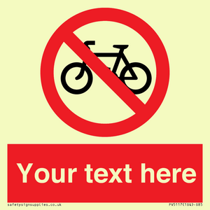 Custom No Cycling Sign
